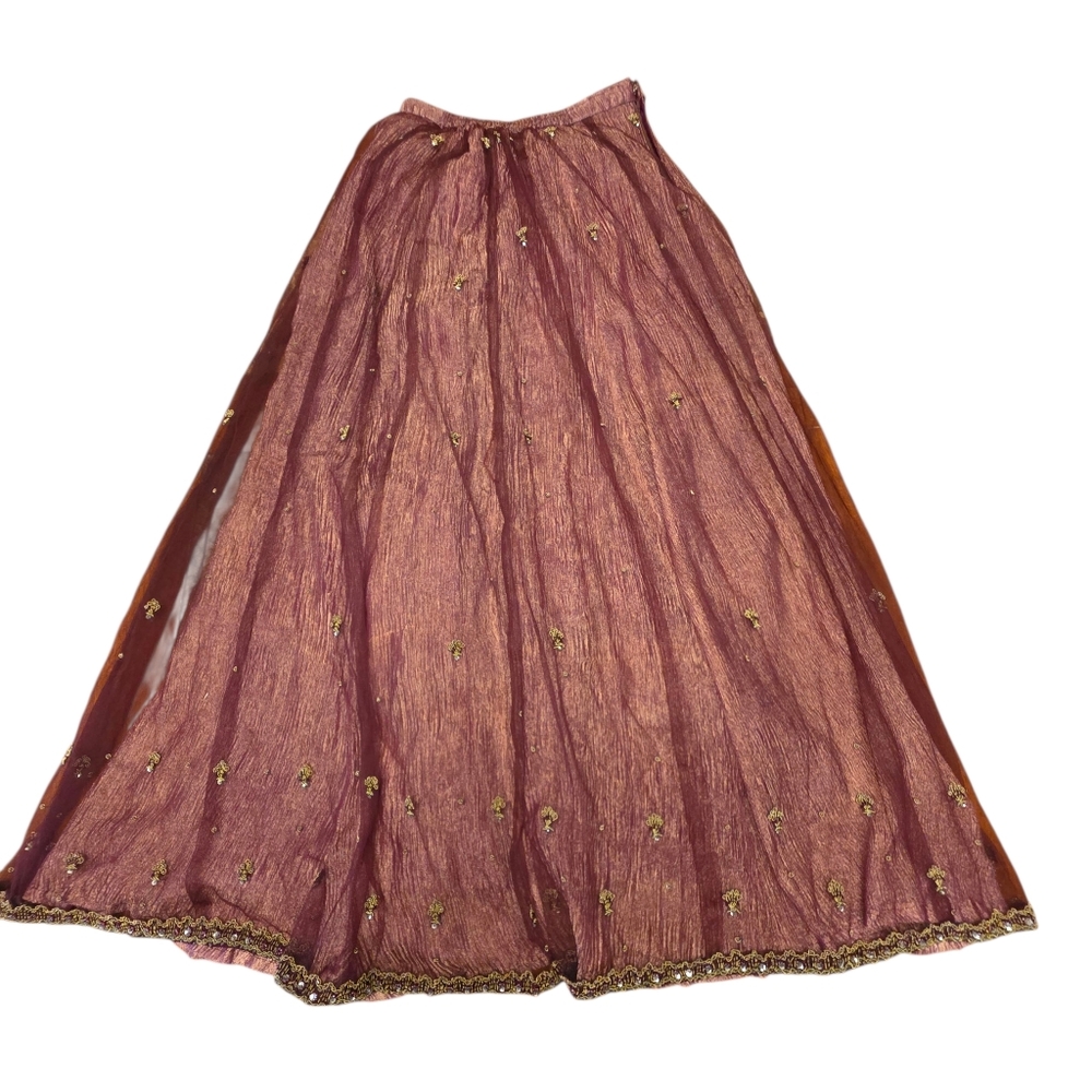Elegant Purple Lehenga with Gold Accents